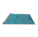 Sideview of Machine Washable Oriental Light Blue Industrial Rug, wshurb2507lblu