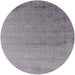 Round Machine Washable Industrial Modern Dark Gray Rug, wshurb2508