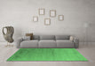 Machine Washable Oriental Emerald Green Industrial Area Rugs in a Living Room,, wshurb2508emgrn