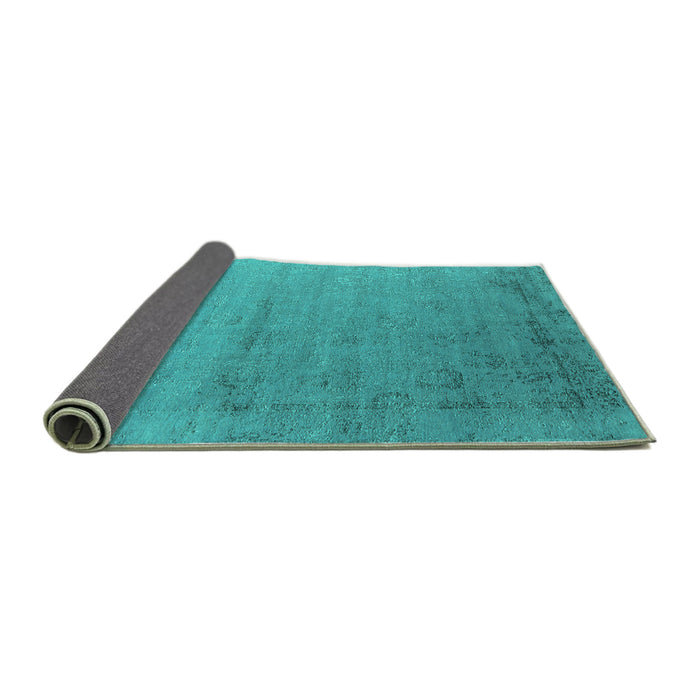 Sideview of Oriental Turquoise Industrial Rug, urb2508turq