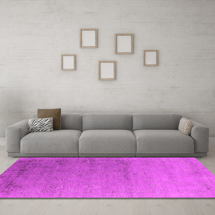 Machine Washable Oriental Pink Industrial Rug in a Living Room, wshurb2508pnk