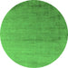 Round Oriental Green Industrial Rug, urb2508grn