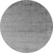 Round Oriental Gray Industrial Rug, urb2508gry