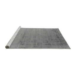 Sideview of Machine Washable Oriental Gray Industrial Rug, wshurb2508gry