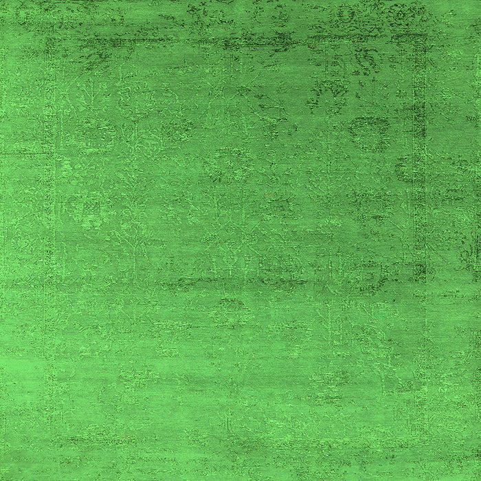 Square Machine Washable Oriental Green Industrial Area Rugs, wshurb2508grn