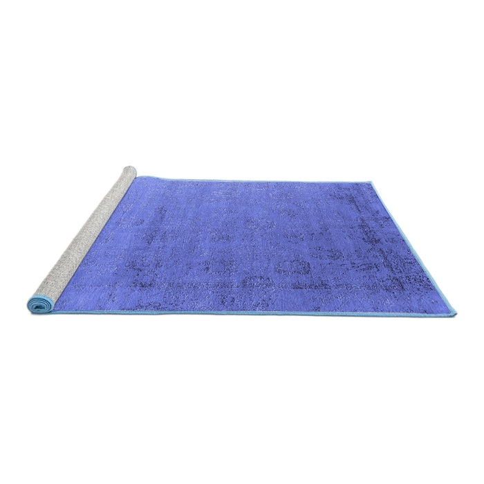 Sideview of Machine Washable Oriental Blue Industrial Rug, wshurb2508blu