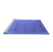 Sideview of Machine Washable Oriental Blue Industrial Rug, wshurb2508blu