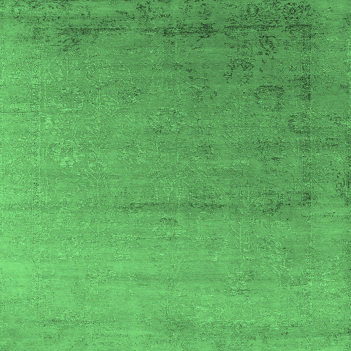 Square Oriental Emerald Green Industrial Rug, urb2508emgrn