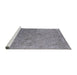 Sideview of Machine Washable Industrial Modern Silver Gray Rug, wshurb2509