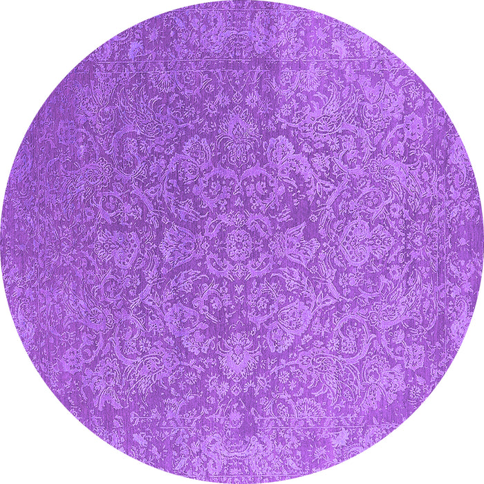 Round Oriental Purple Industrial Rug, urb2509pur