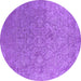 Round Oriental Purple Industrial Rug, urb2509pur