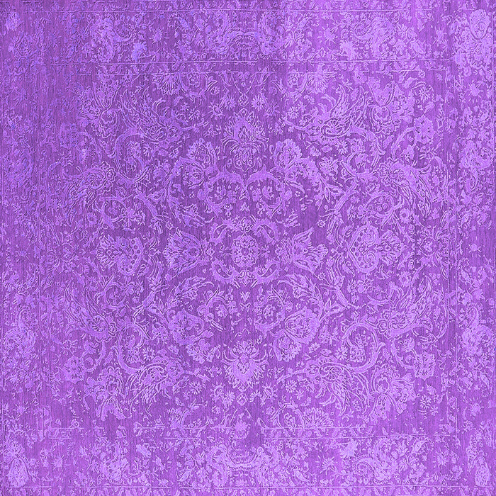 Square Machine Washable Oriental Purple Industrial Area Rugs, wshurb2509pur
