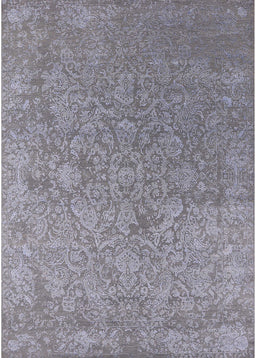 Mid-Century Modern Silver Gray Oriental Rug, urb2509