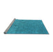 Sideview of Machine Washable Oriental Light Blue Industrial Rug, wshurb2509lblu