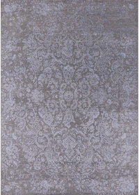 Machine Washable Industrial Modern Silver Gray Rug, wshurb2509