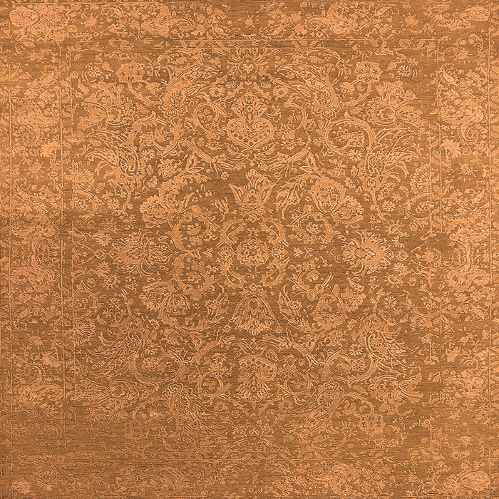 Square Oriental Orange Industrial Rug, urb2509org