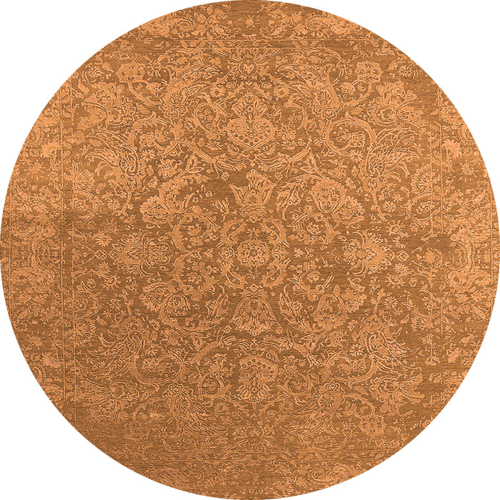 Round Oriental Orange Industrial Rug, urb2509org
