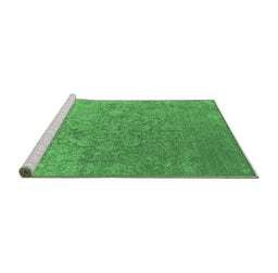 Sideview of Machine Washable Oriental Emerald Green Industrial Area Rugs, wshurb2509emgrn
