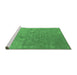 Sideview of Machine Washable Oriental Emerald Green Industrial Area Rugs, wshurb2509emgrn