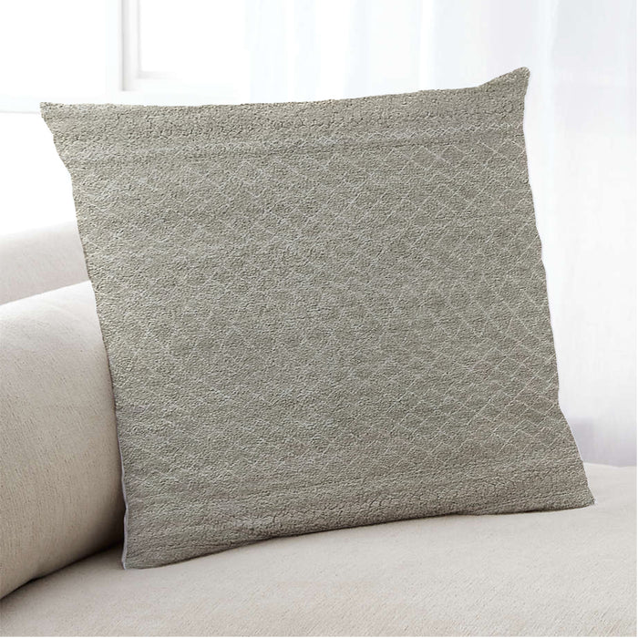 Lifestyle Image of Mid-Century Modern Urban Square Desert Sand Beige Throw Pillow, 18 inch by 18 inch, pwurb250