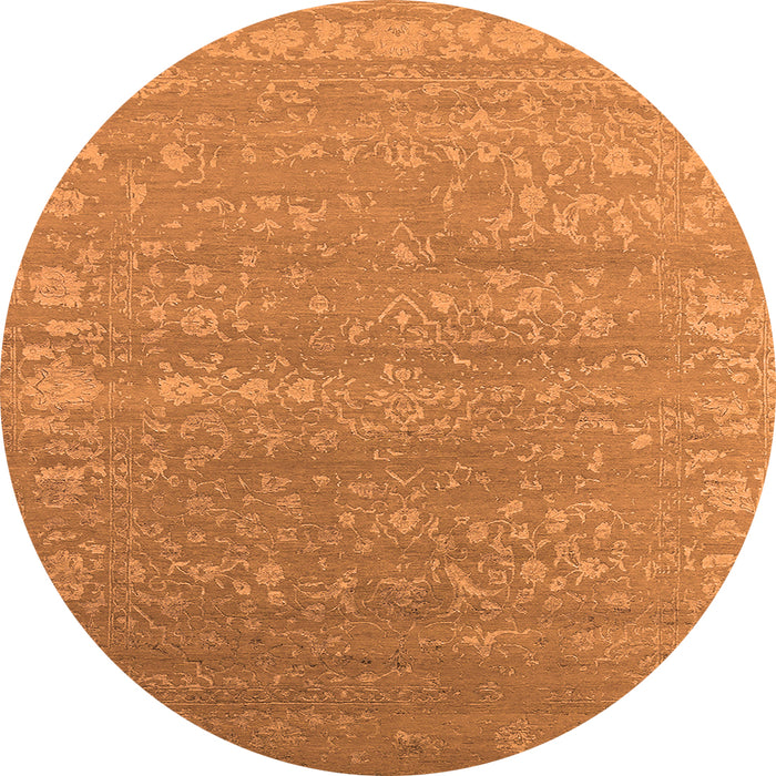 Round Oriental Orange Industrial Rug, urb2510org