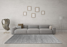 Machine Washable Oriental Gray Industrial Rug in a Living Room,, wshurb2510gry