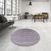 Round Machine Washable Industrial Modern Dark Gray Rug in a Office, wshurb2510