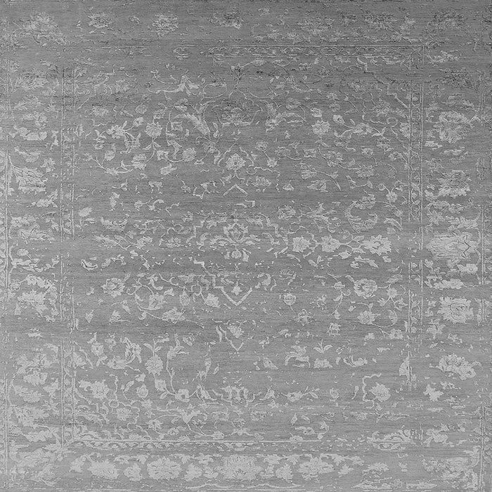 Square Machine Washable Oriental Gray Industrial Rug, wshurb2510gry