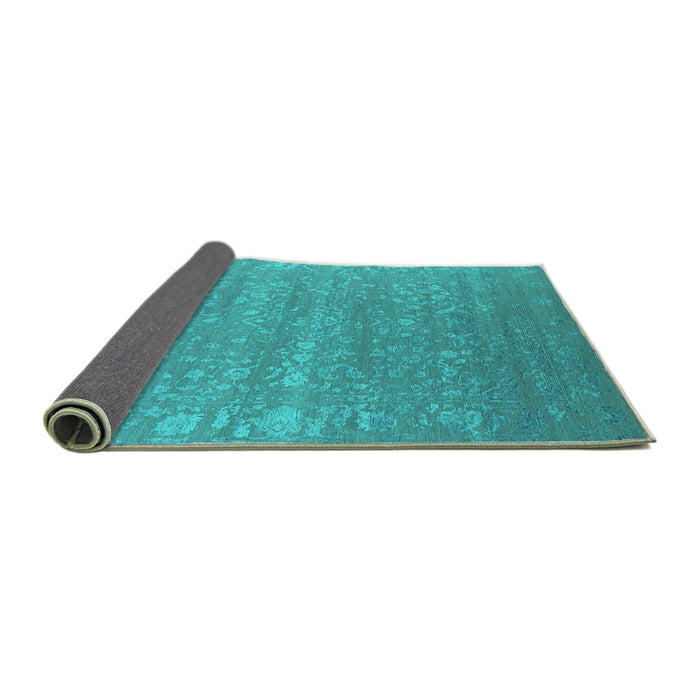 Sideview of Oriental Turquoise Industrial Rug, urb2510turq