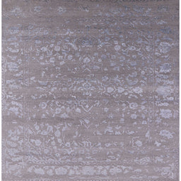 Square Mid-Century Modern Dark Gray Oriental Rug, urb2510