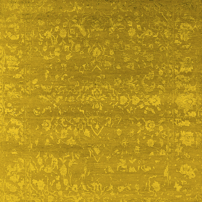 Machine Washable Oriental Yellow Industrial Rug, wshurb2510yw