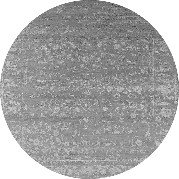 Round Oriental Gray Industrial Rug, urb2510gry