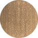 Round Oriental Brown Industrial Rug, urb2510brn