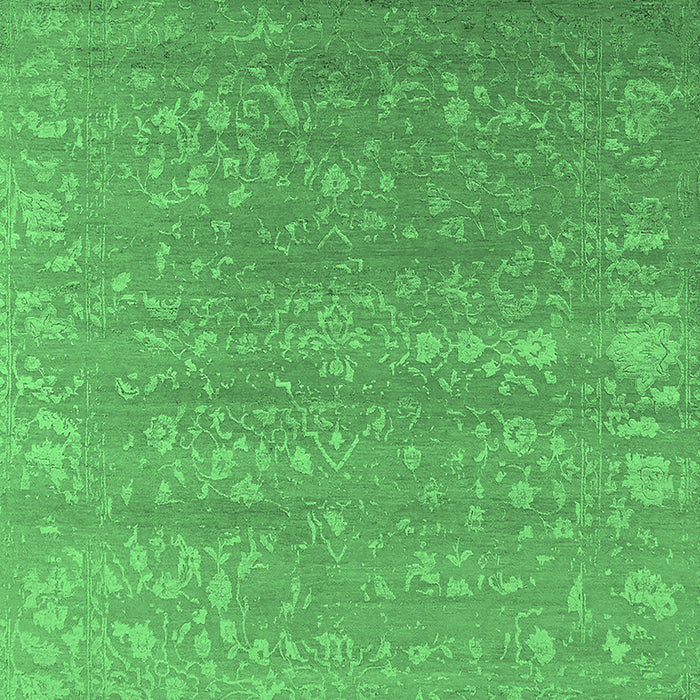 Machine Washable Oriental Emerald Green Industrial Area Rugs, wshurb2510emgrn