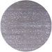 Round Machine Washable Industrial Modern Dark Gray Rug, wshurb2510