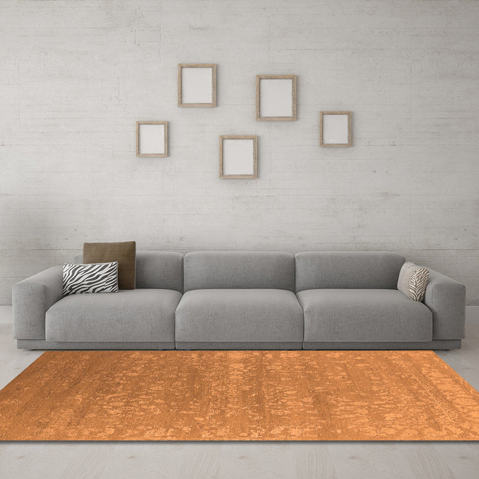 Machine Washable Oriental Orange Industrial Area Rugs in a Living Room, wshurb2510org