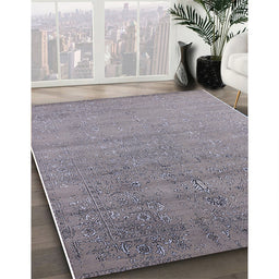 Mid-Century Modern Dark Gray Oriental Rug in Family Room, urb2511