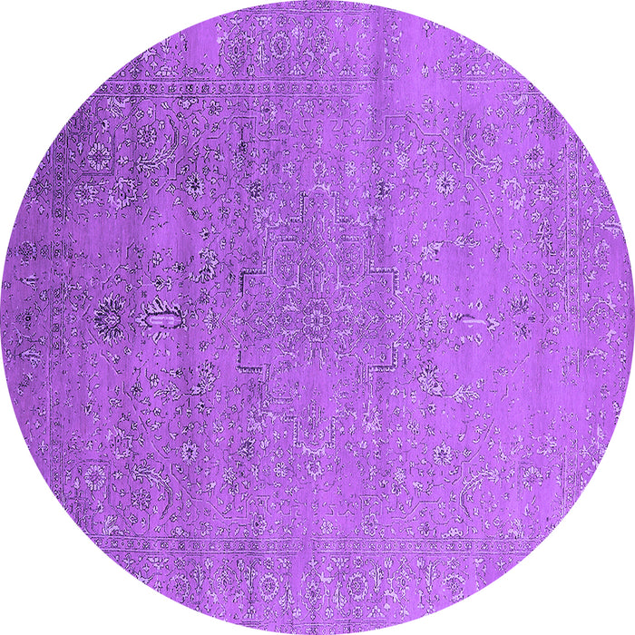 Round Oriental Purple Industrial Rug, urb2511pur