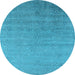 Round Oriental Light Blue Industrial Rug, urb2511lblu