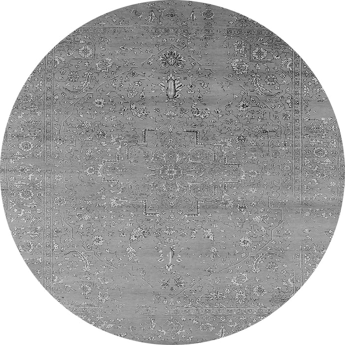 Round Oriental Gray Industrial Rug, urb2511gry
