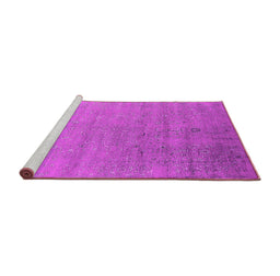 Sideview of Machine Washable Oriental Pink Industrial Rug, wshurb2511pnk