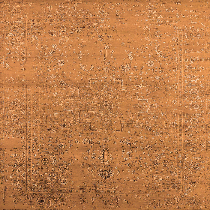 Square Oriental Orange Industrial Rug, urb2511org