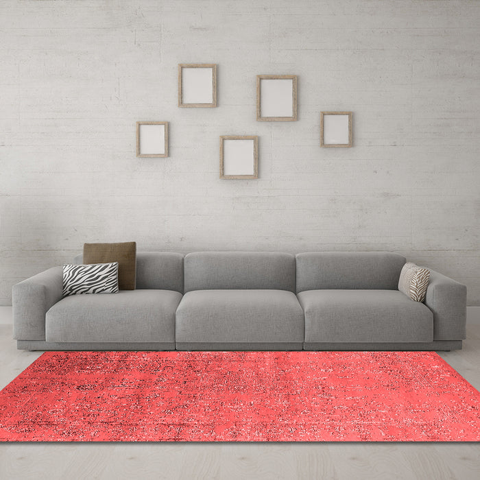 Industrial Red Washable Rugs
