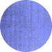 Round Oriental Blue Industrial Rug, urb2511blu