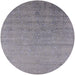 Round Machine Washable Industrial Modern Dark Gray Rug, wshurb2511