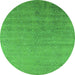 Round Oriental Green Industrial Rug, urb2511grn