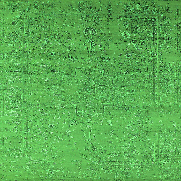Square Oriental Green Industrial Rug, urb2511grn