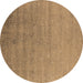 Round Oriental Brown Industrial Rug, urb2511brn