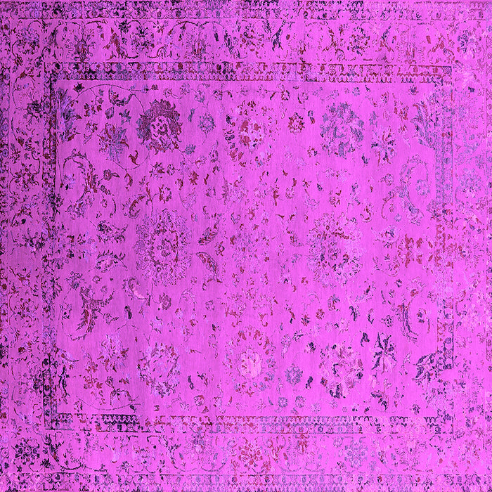 Square Machine Washable Oriental Pink Industrial Rug, wshurb2512pnk
