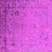 Square Machine Washable Oriental Pink Industrial Rug, wshurb2512pnk
